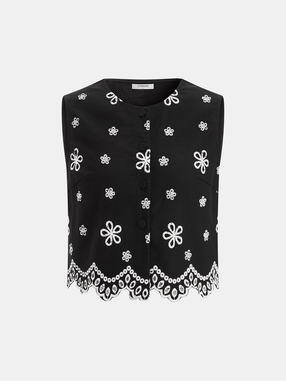 Commense - Embroidered Floral Cotton Top & Pants Set - Picture 5 of 11
